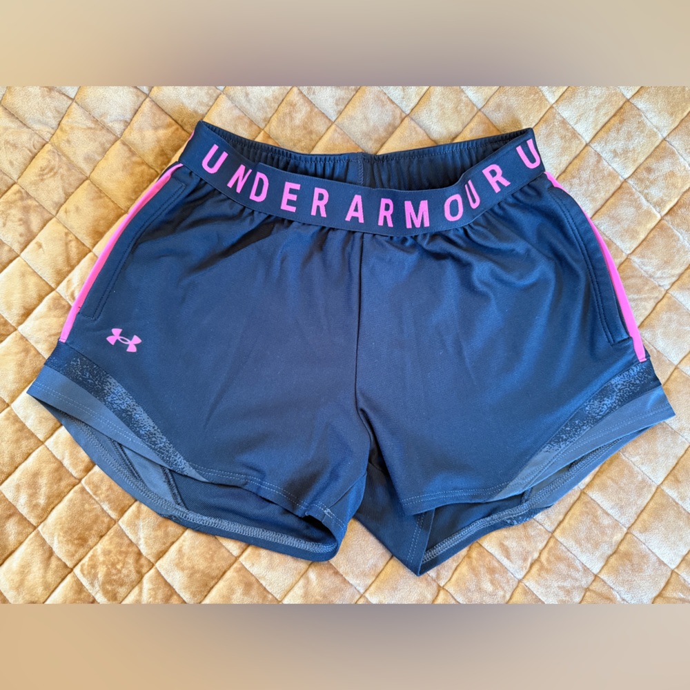 Under Armour Women's Athletic Shorts in Black and Pink